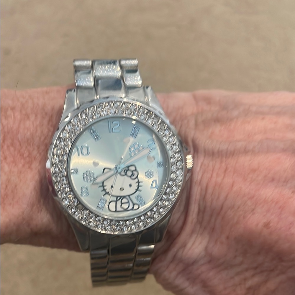 Hello Kitty Silver Watch with Rhinestones